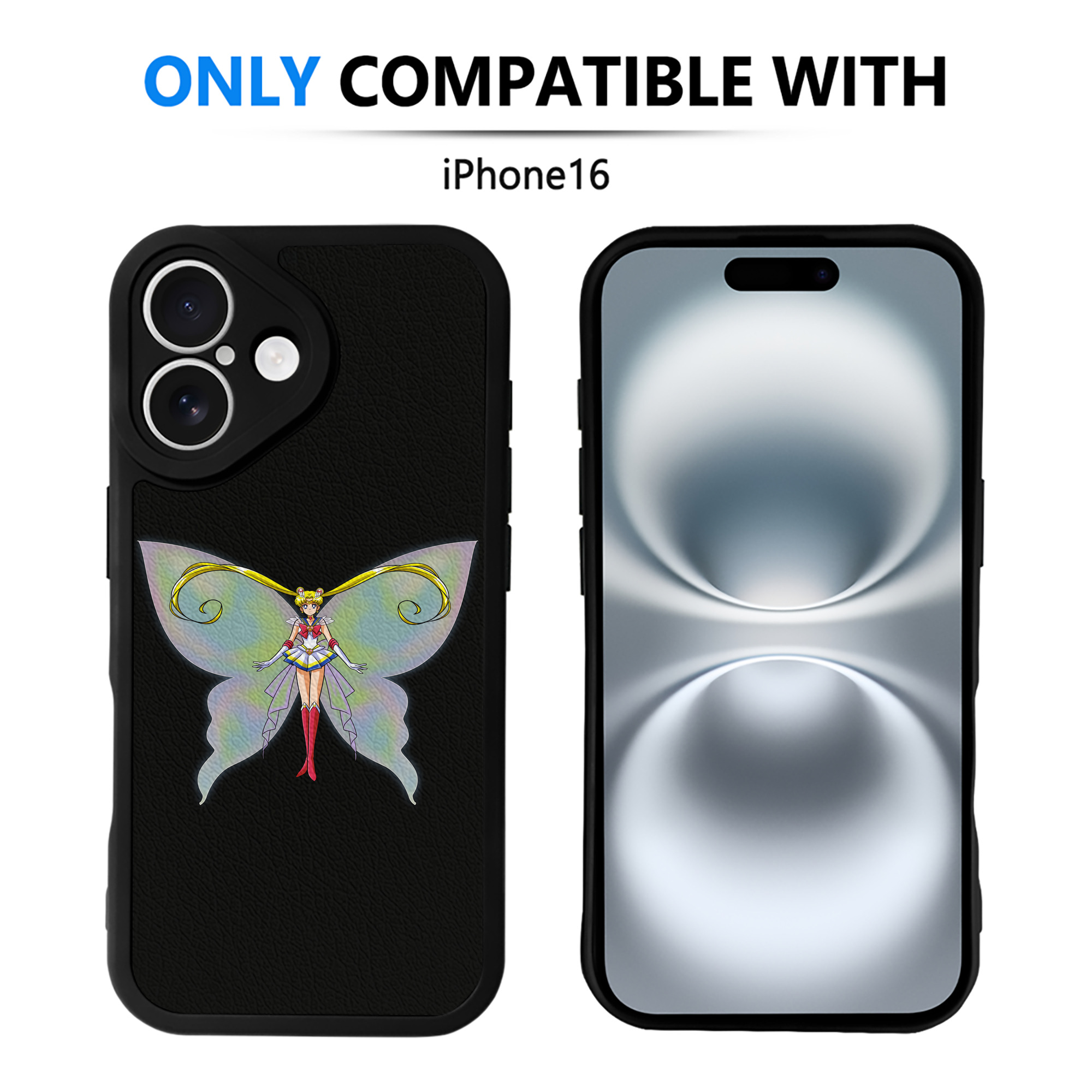 （画像用） 美少女戦士セーラームーン 月野 うさぎ つきの うさぎ Sailor Moon Tsukino Usagi 【iPhone 16シリーズ対応】シリコンスマホケース（レザー調） 材質：シリコン
